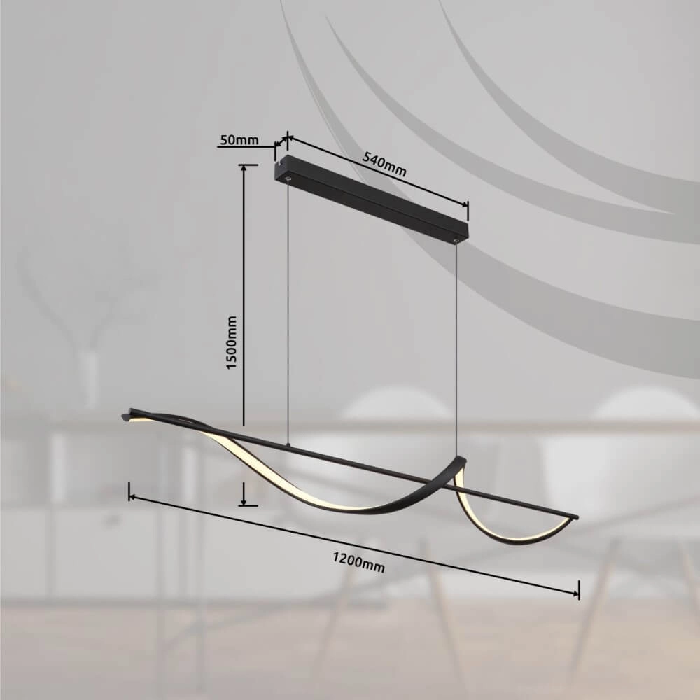 Golvende hanglamp Violino zwart design Globo 9007371446117