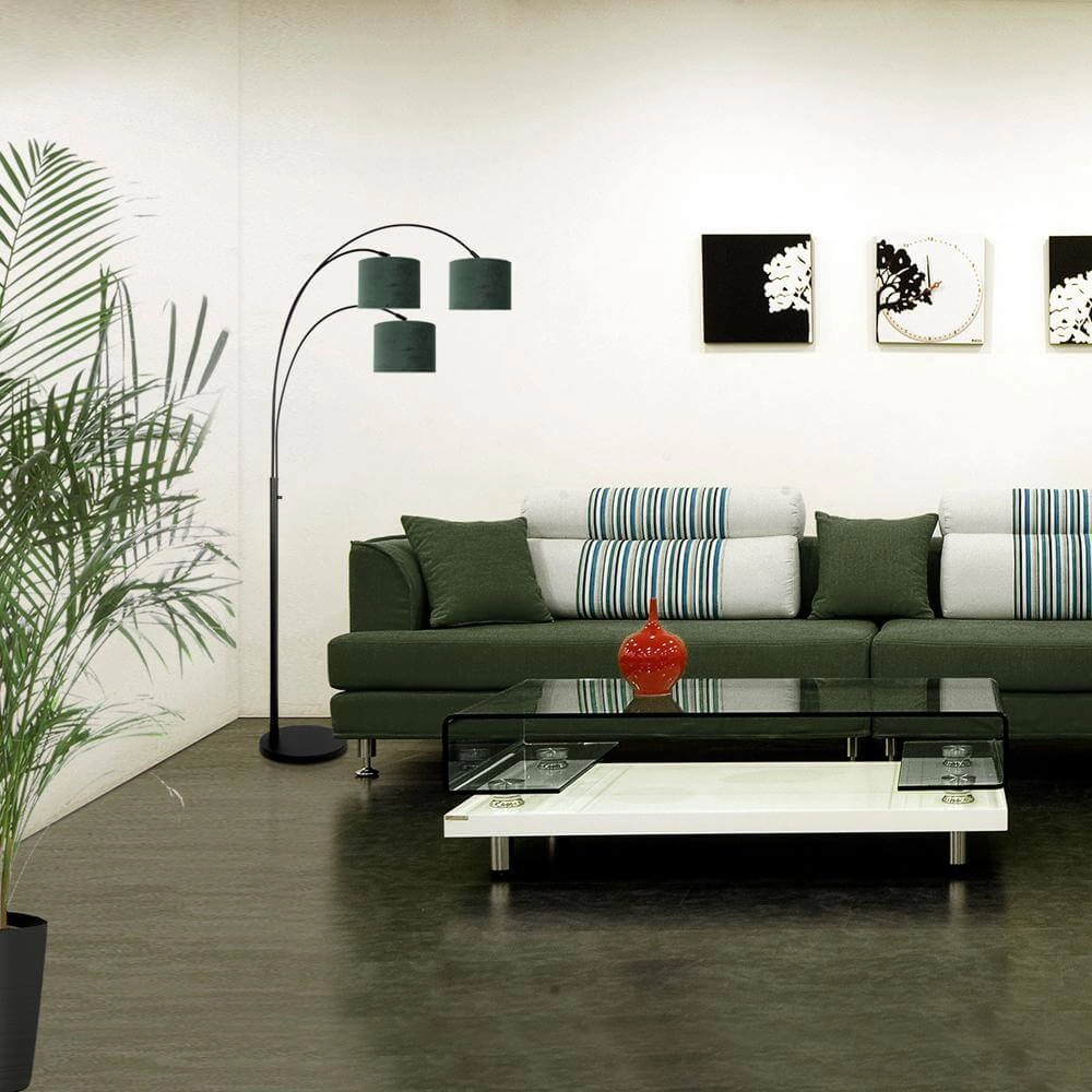 Vloerlamp Sparkled Light zwart met groene kappen Steinhauer 8712746173611