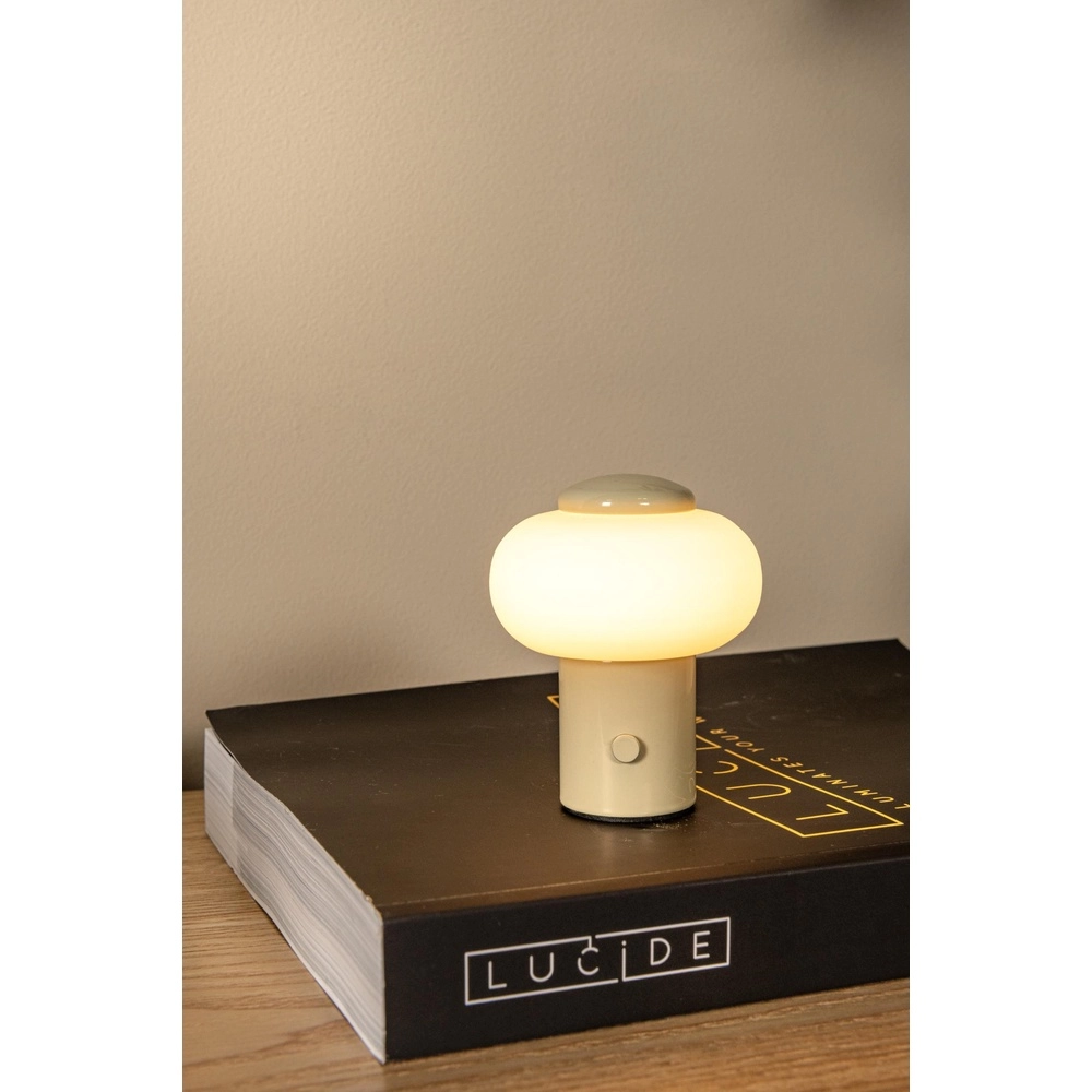 Oplaadbare tafellamp Gustav zand bruin Lucide 5411212442079