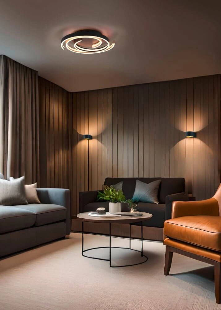 Dimbare plafondlamp Caya goud met zwart Trio 4017807541953