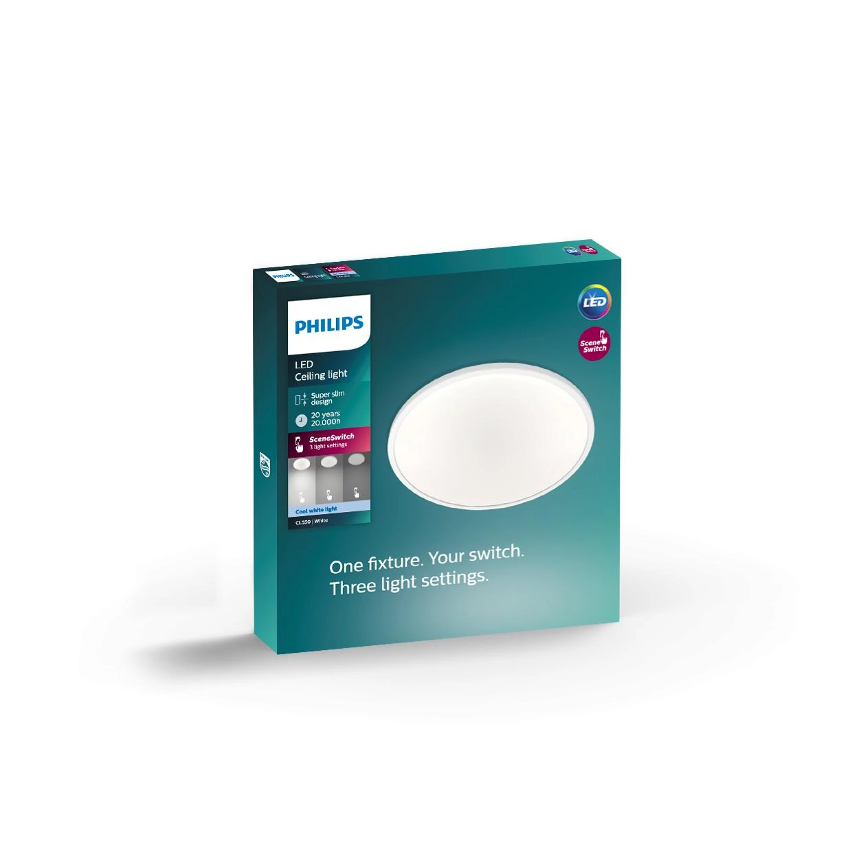 Ø 30cm plafonnière Super Slim 4000K wit Philips 8718699680992