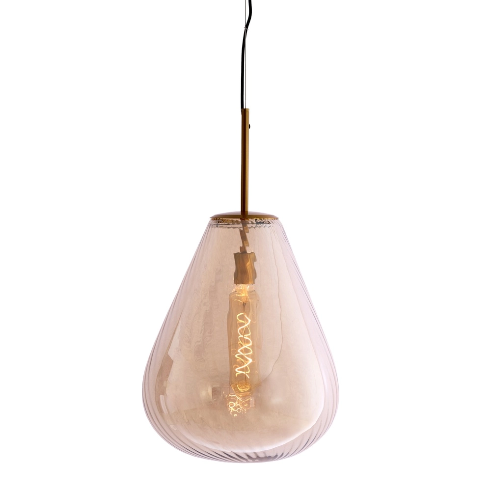 Glazen hanglamp Leona Ø 40cm - amber glas Light & Living 8717807834029