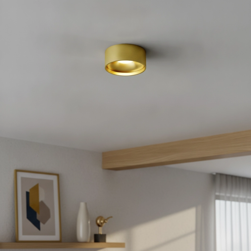 Badkamer plafondlamp Oran Ø 12cm - Geborsteld Goud