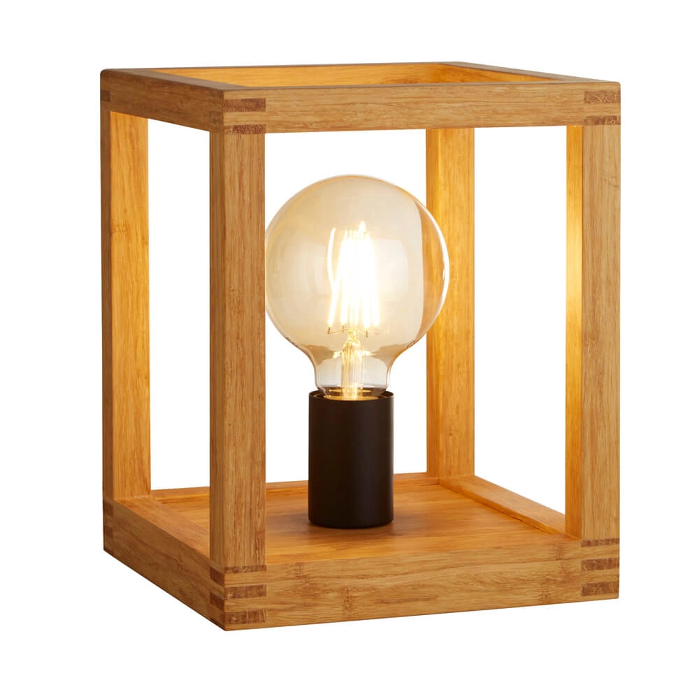 Tafellamp hout Square