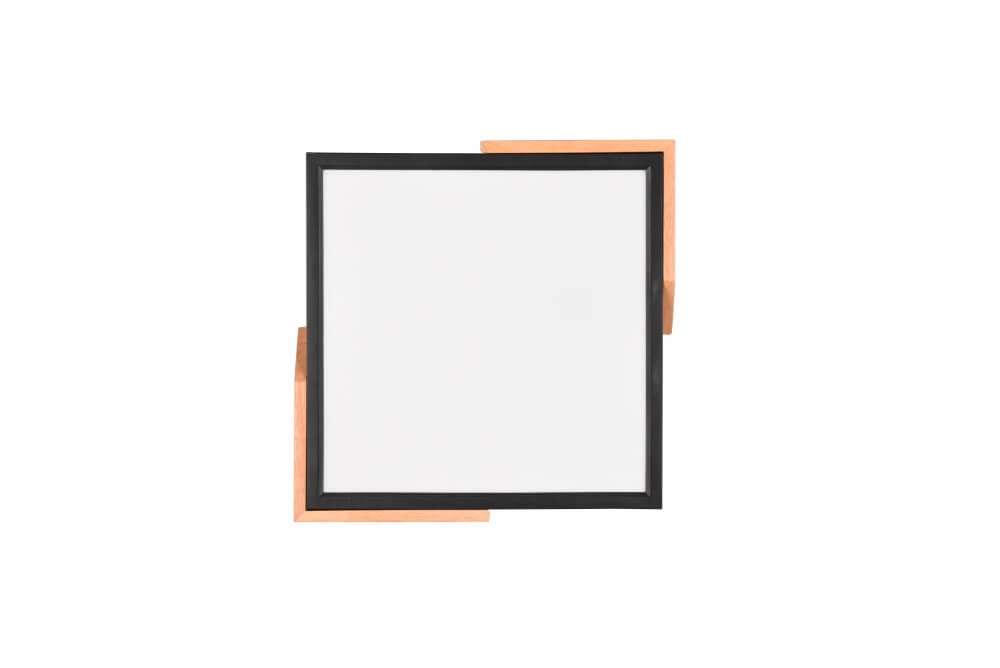 Zwarte led plafonnière Meta met hout Trio 4017807541380