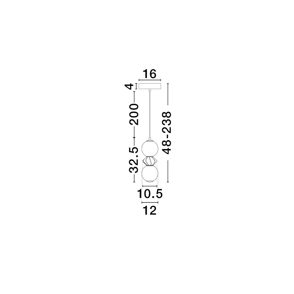Hanglamp Pallina wit - grijs Lyora 5212017483980