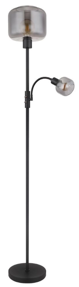 Zwarte vloerlamp Giuseppe smoke glas Globo 9007371438228