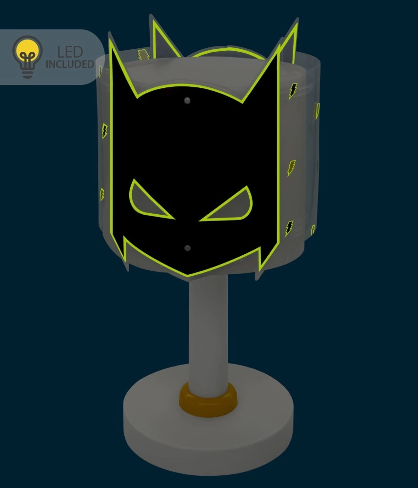 Kinderkamer tafellamp Hero zwart glow in the dark Dalber 8420406002347