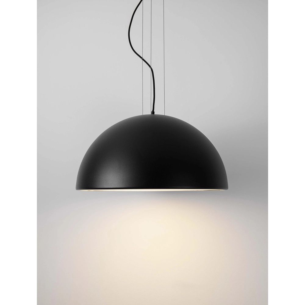 Strakke hanglamp Tholos zwart Ø 60cm