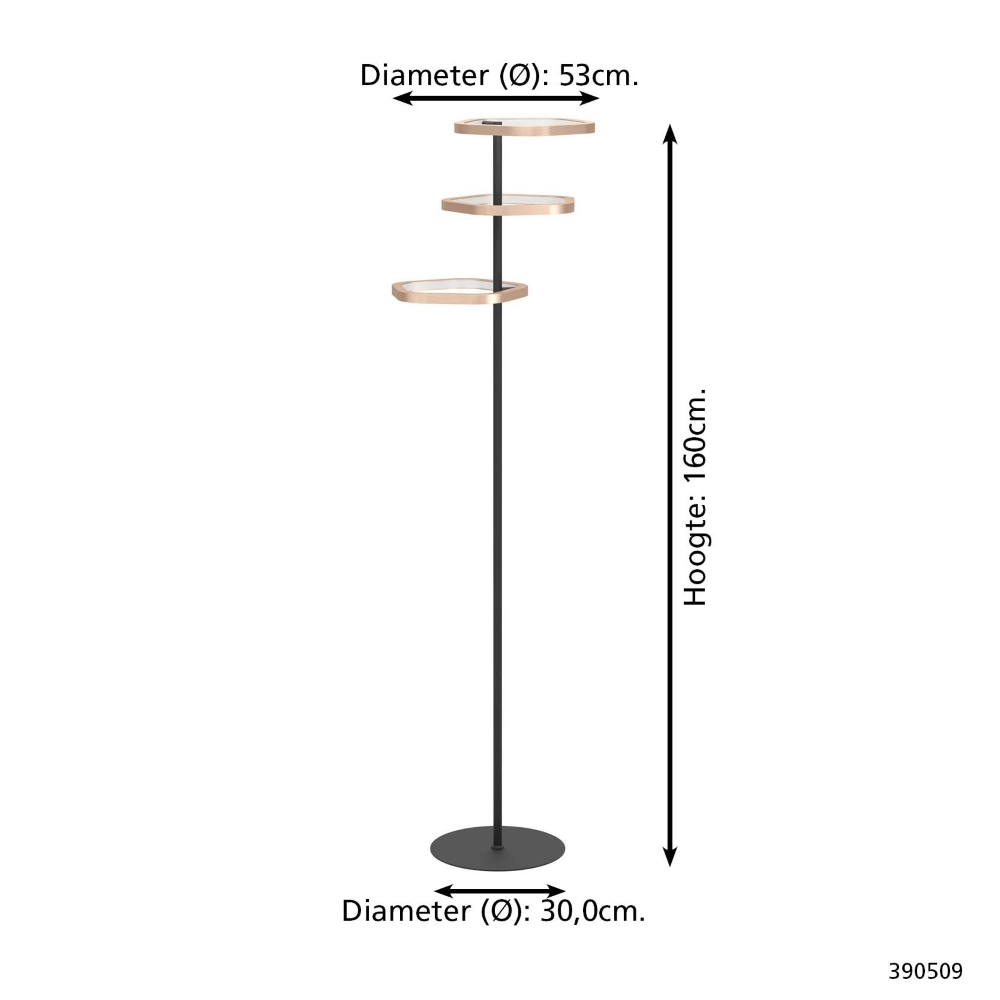 Unieke vloerlamp Estrella zwart met bruin Stars of Light 9008606357789