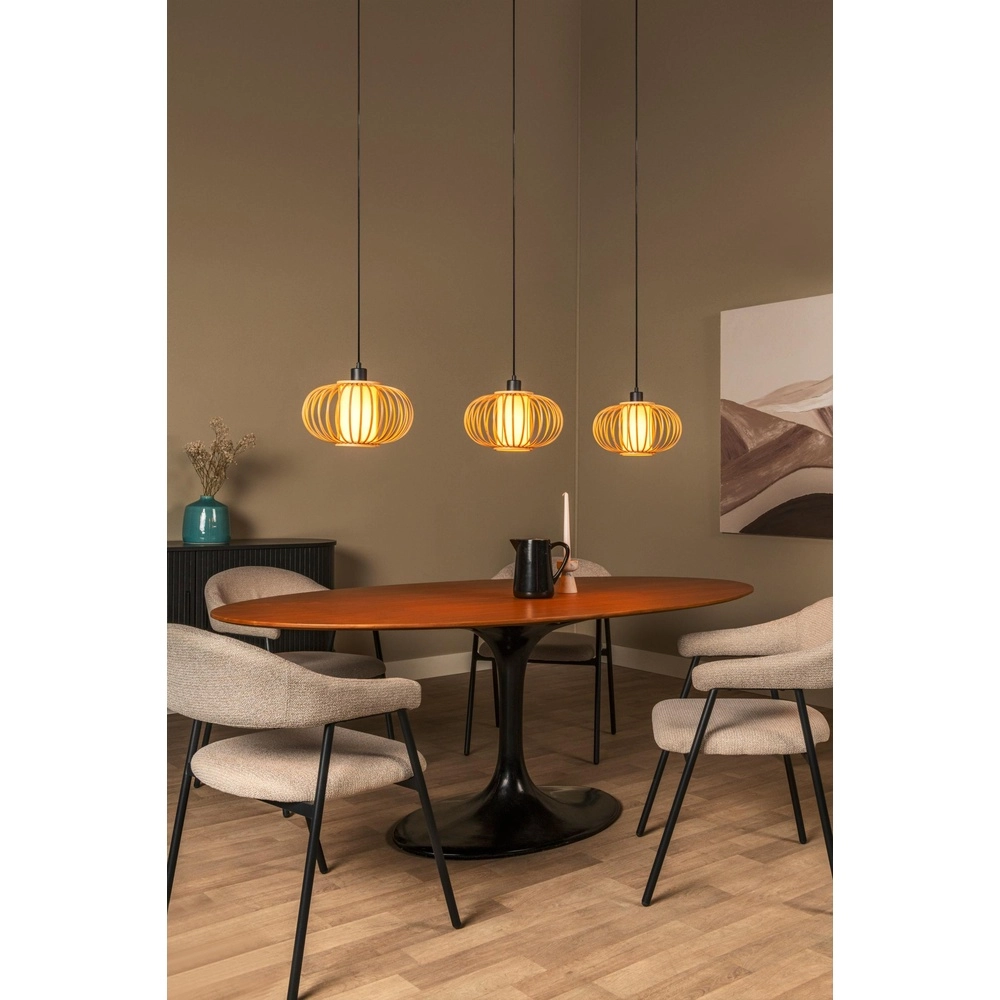 Hanglamp Thuline 3-lichts houtlook Lucide 5411212051790