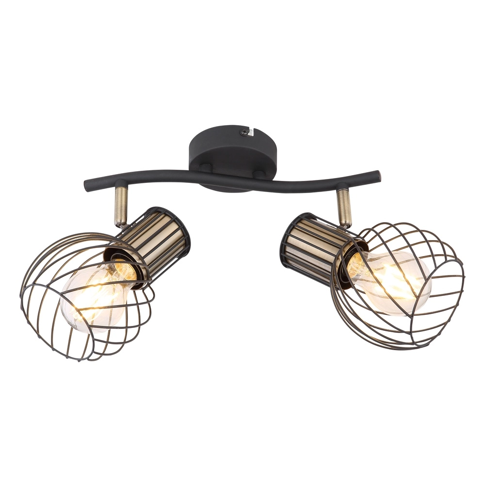 Plafondlamp Argusto 2-lichts zwart Globo 9007371390717