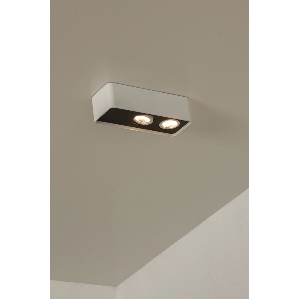 2-lichts plafondlamp Angular wit Premium by Lucide 5411212234407