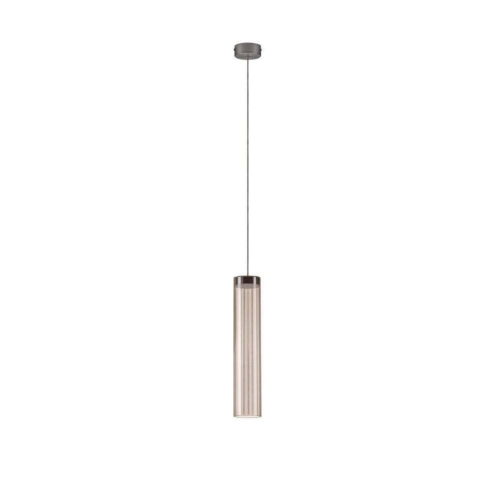 Design hanglamp Brielle antraciet met mokka glas Lyora 5212017495419