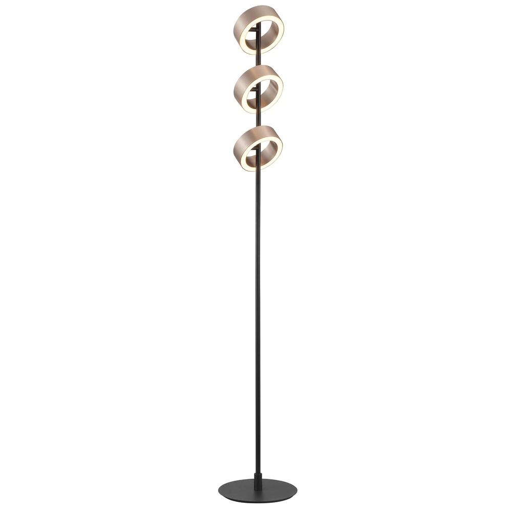 Design vloerlamp Axion zwart met bruin Brilliant 4004353477171