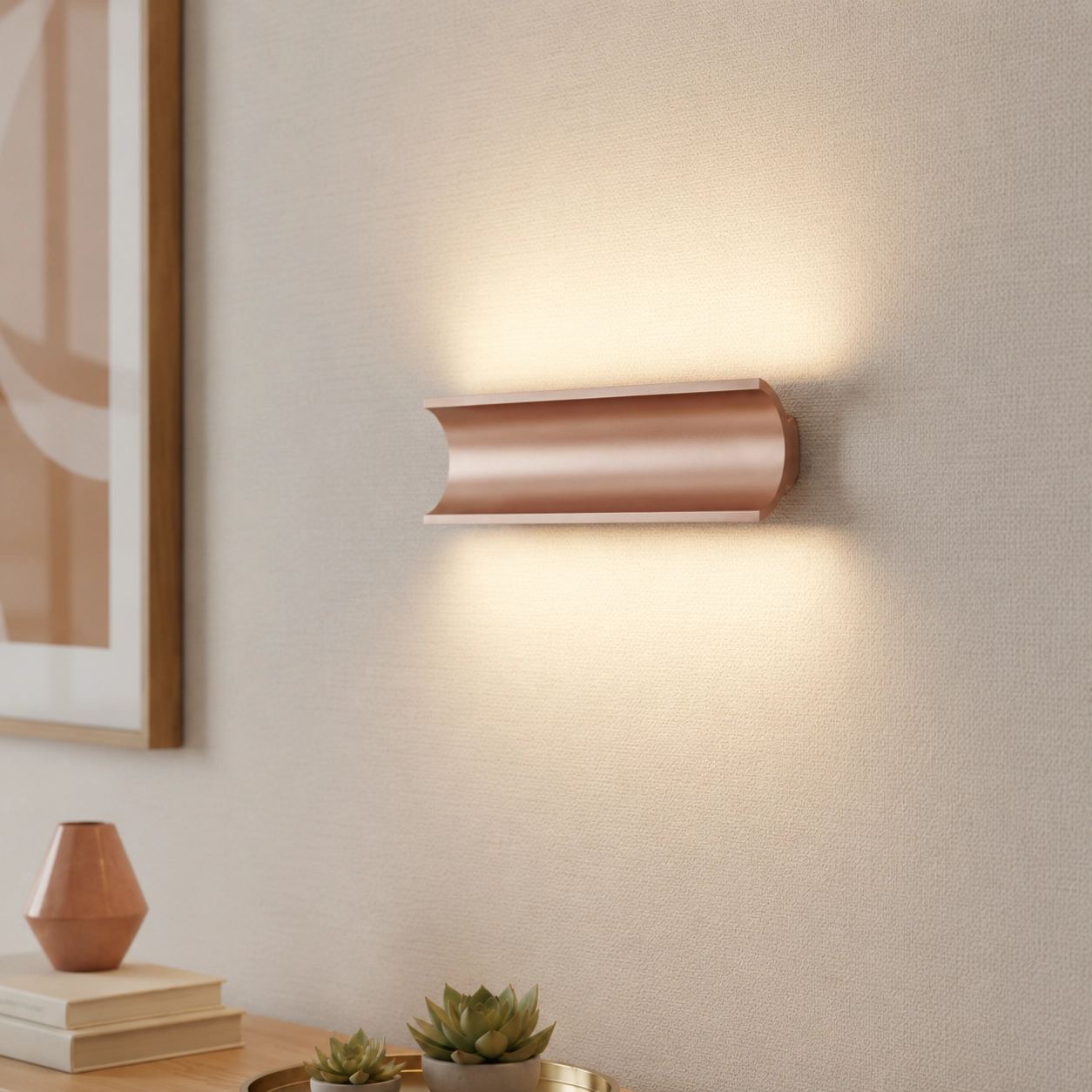 Indirecte wandlamp Malibu Up-down - brons geborsteld