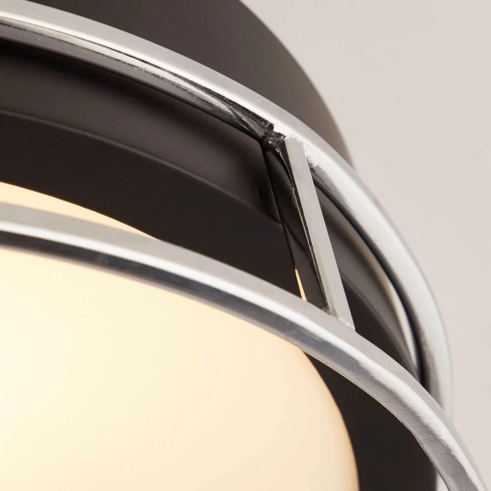 Design plafondlamp Pheonix Ø 30cm zwart met zilver Searchlight 5053423251004