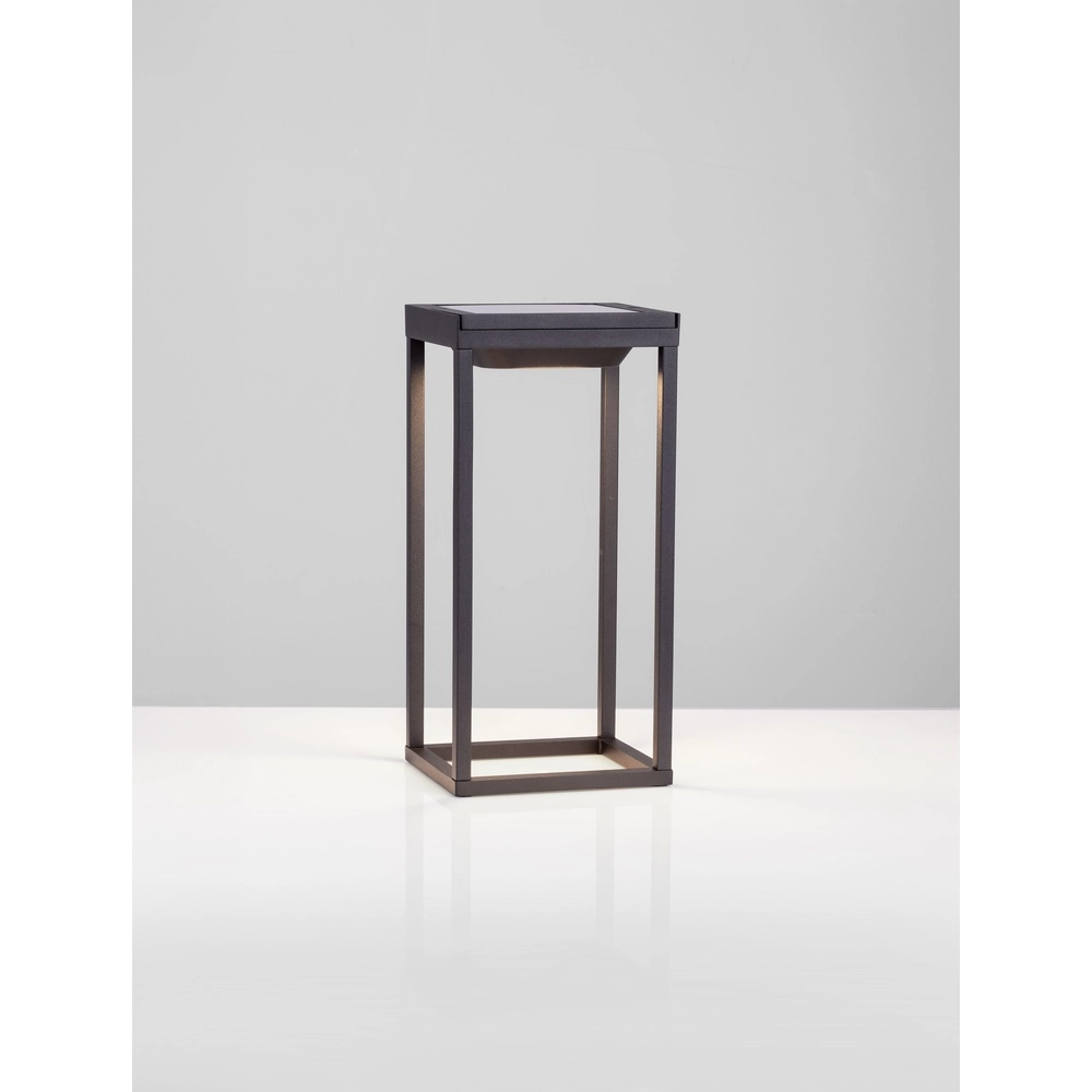 Strakke tafellamp Tegolo antraciet solar Lyora 5212017478832