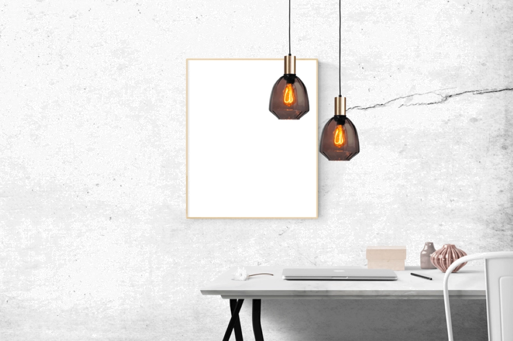 Hanglamp goud Porto met Nicolette red glas - Ø 20cm Masterlight 8718121269252