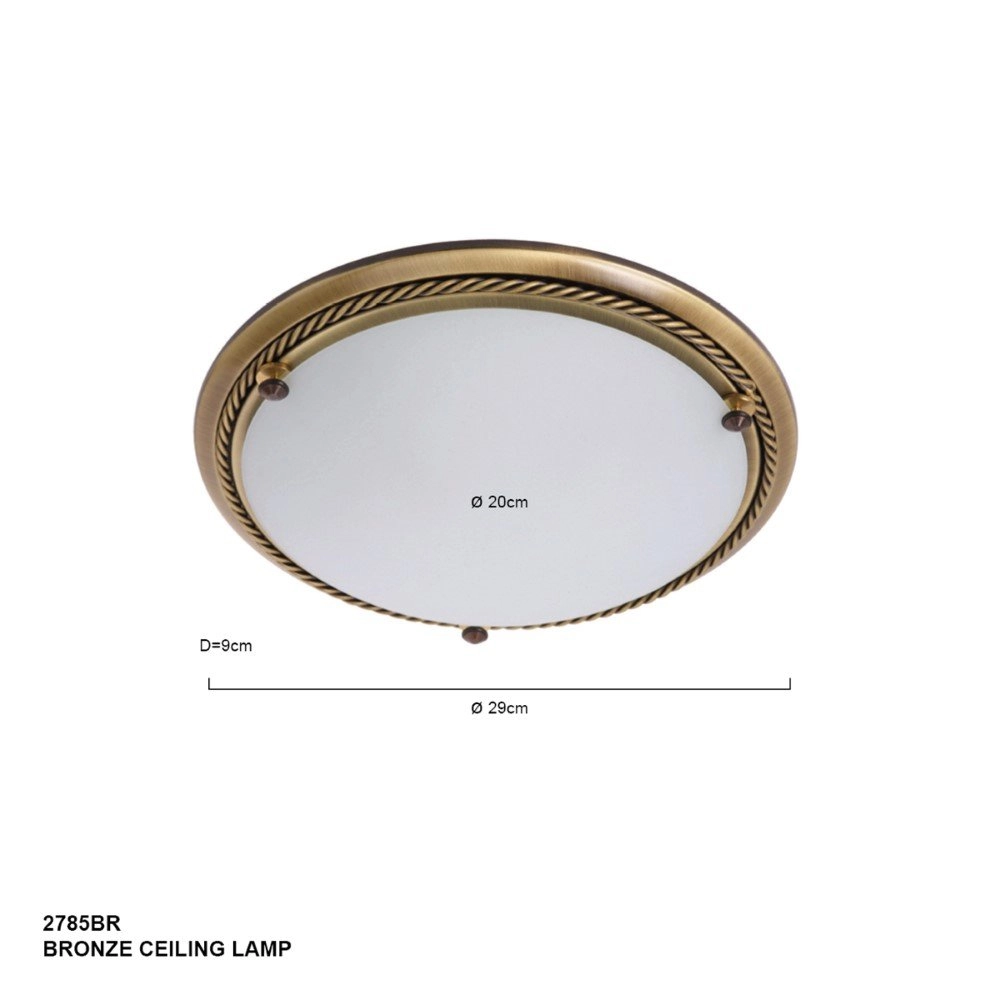 Plafonierre Ceiling and Wall of wandlamp 30cm bronsbruin Steinhauer 8712746023077