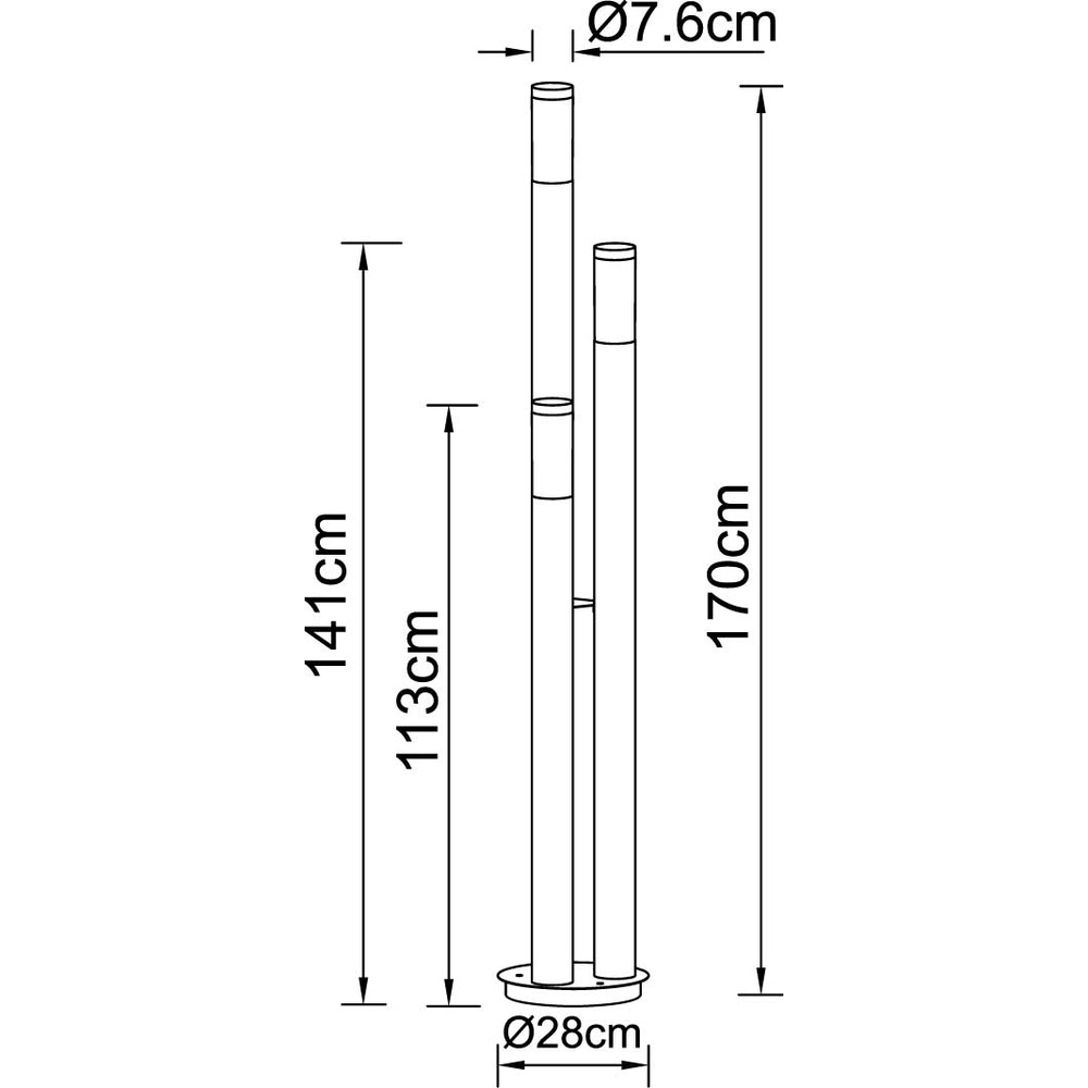 3-lichts tuinlamp Boston antraciet Globo 9007371414727