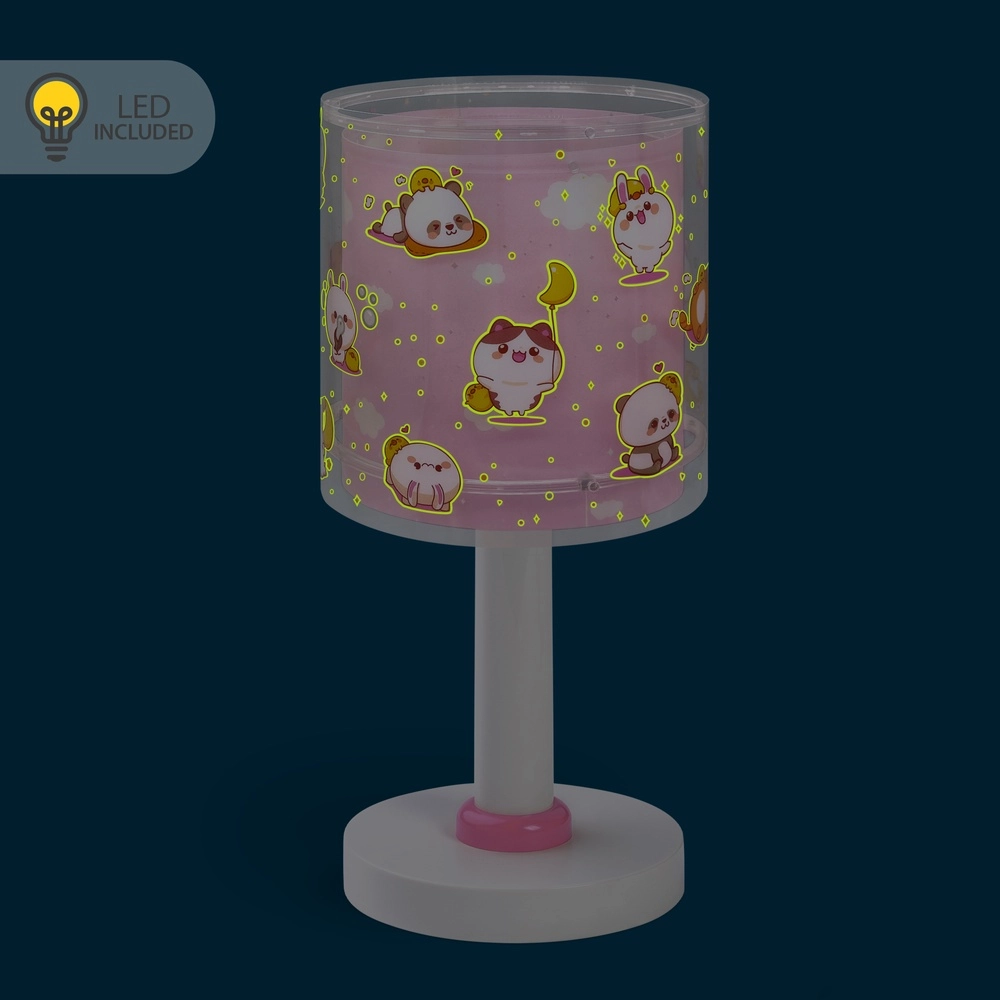 Kinder tafellampje Kawaii Friends roze glow in the dark Dalber 8420406002200