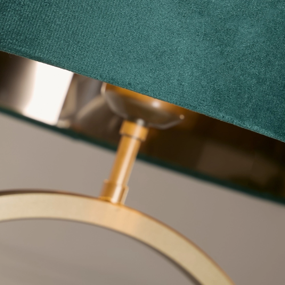 Tafellamp Elegant brons met emerald kap Searchlight 5053423305530