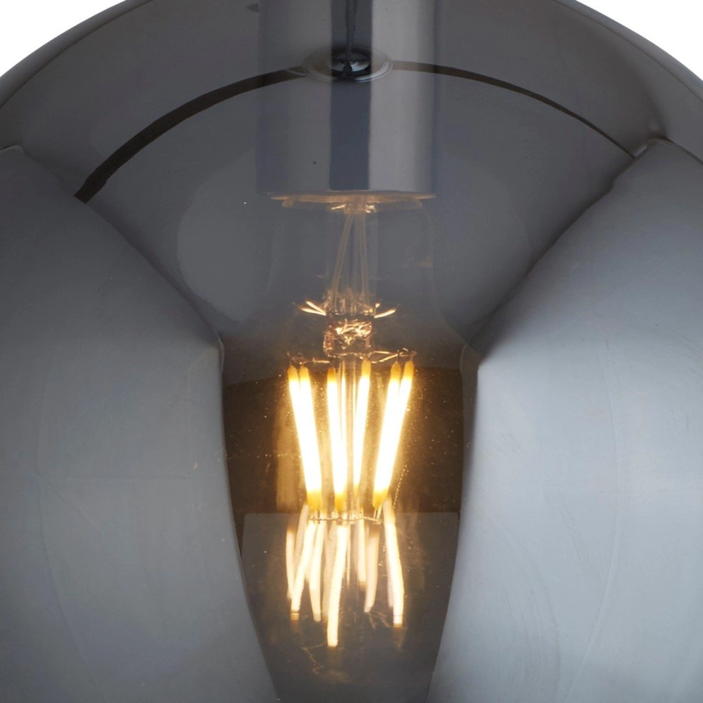 Glazen hanglamp Balls Ø 25cm chroom met smoke glas Searchlight 5053423096162