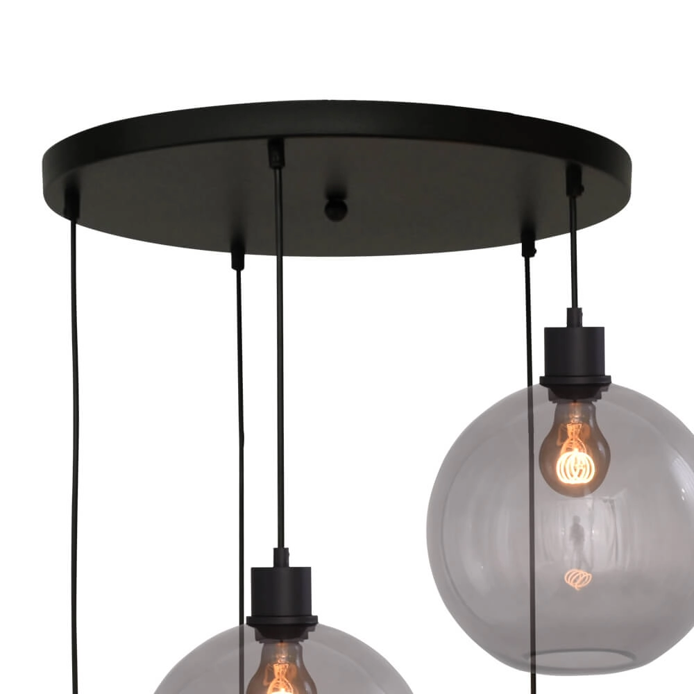 Vide hanglamp Lazise 5x Ø 20cm zwart Masterlight 8718121303574