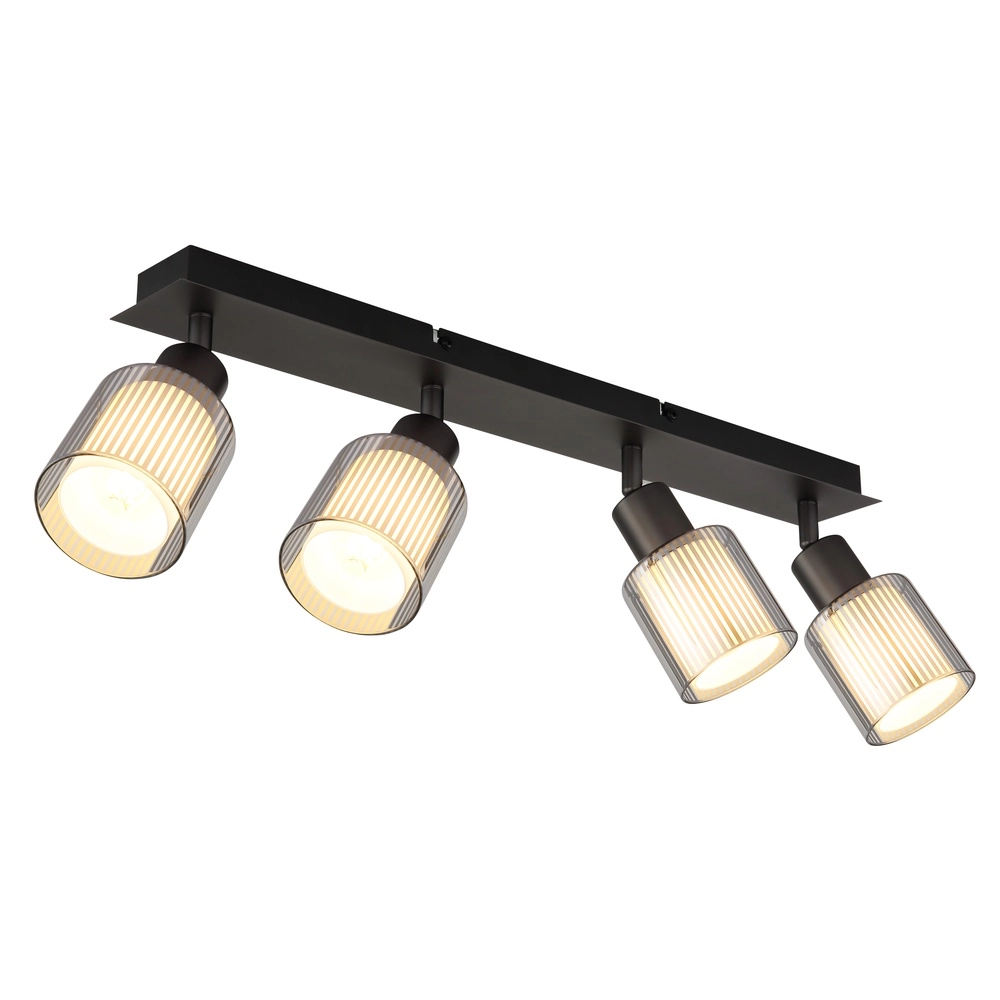 Design plafondlamp Villegas 4-lichts gunmetal