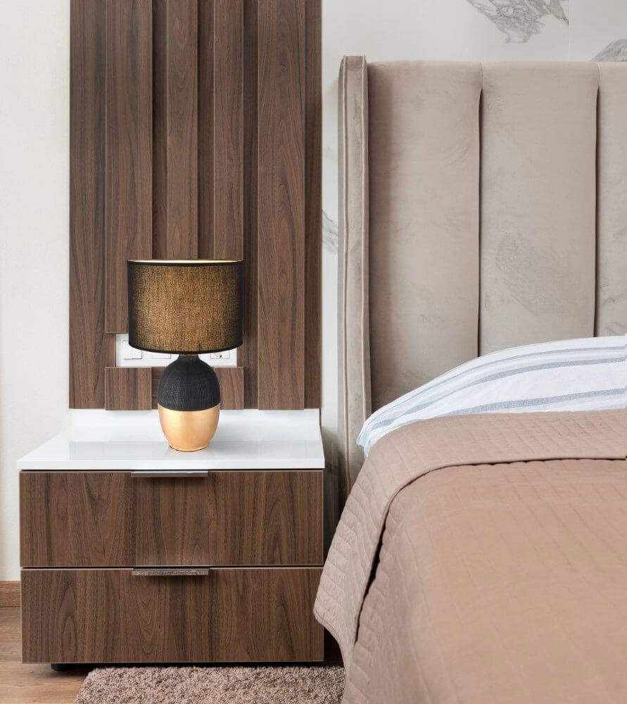 Gouden tafellamp Valentino met zwart Globo 9007371441297