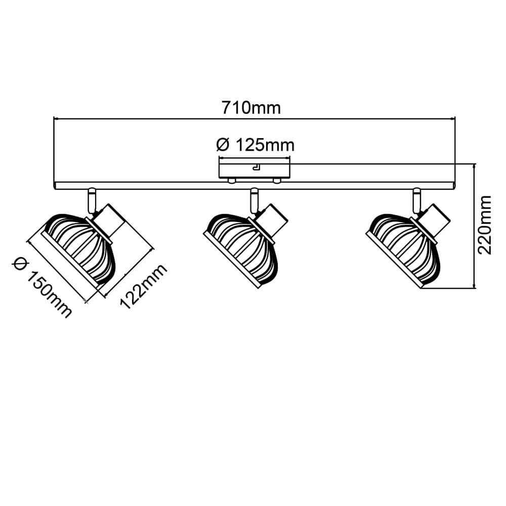 Houten plafondlamp Norah 3-lichts Brilliant 4004353409530