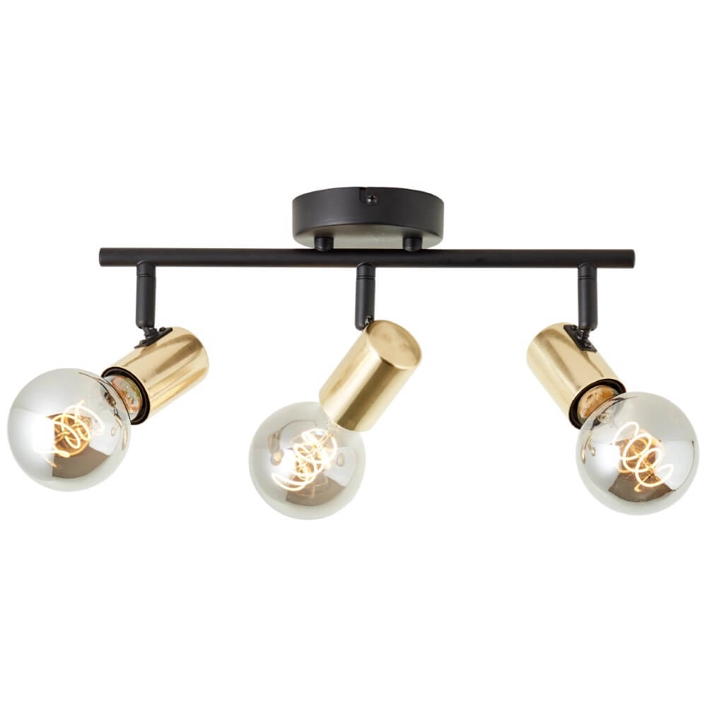 Zwart met gouden plafondlamp Kerry 3-lichts Zwart met gouden plafondlamp Kerry 3-lichts