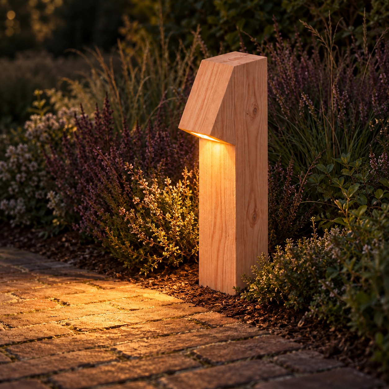 Houten padverlichting Peri 100 Douglas - 10x10x50cm - PH02 - 2700K