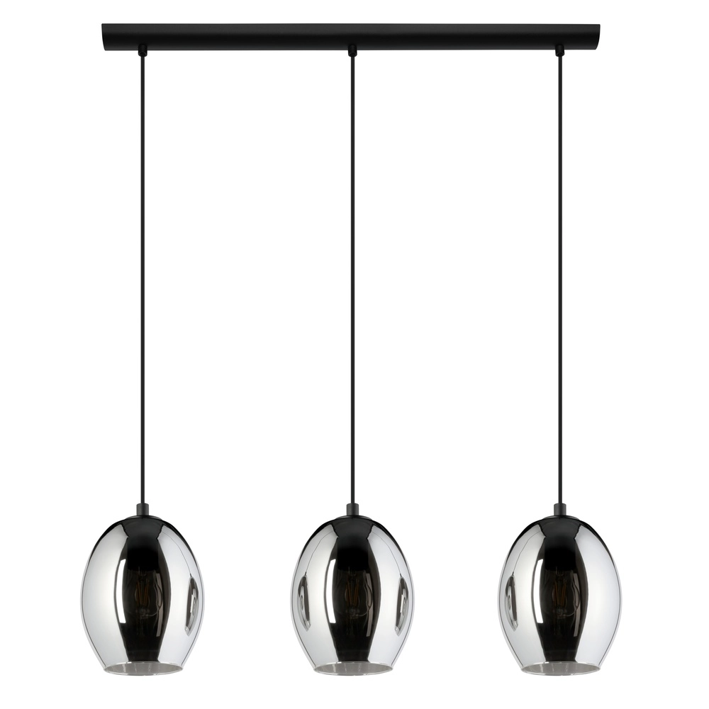 3-lichts hanglamp Cadaques zwart