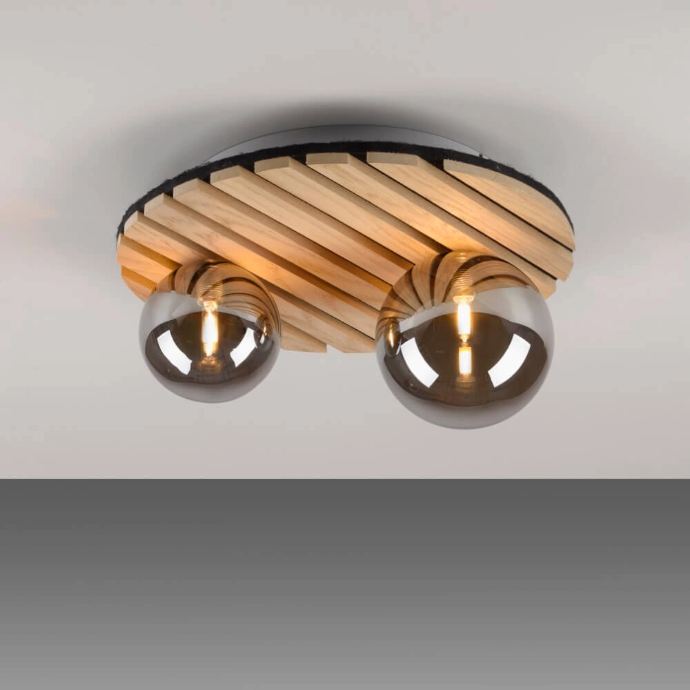 Houten plafondlamp Green Stika rond Just Light 4043689004231