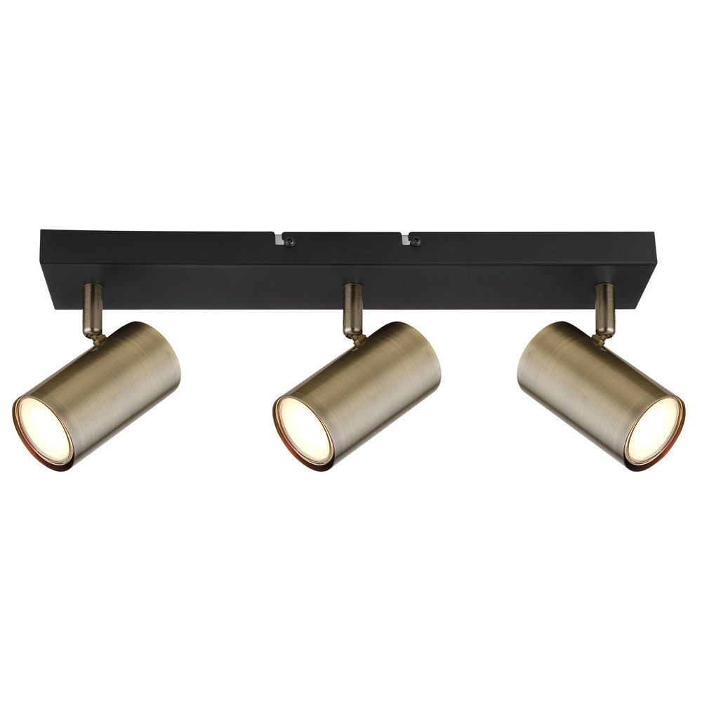 Plafondlamp 3-lichts Robby zwart met brons Globo 9007371442980