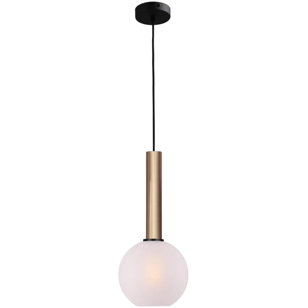 Hanglamp Ø 20cm Bella 2 Messing goud met mat wit glas