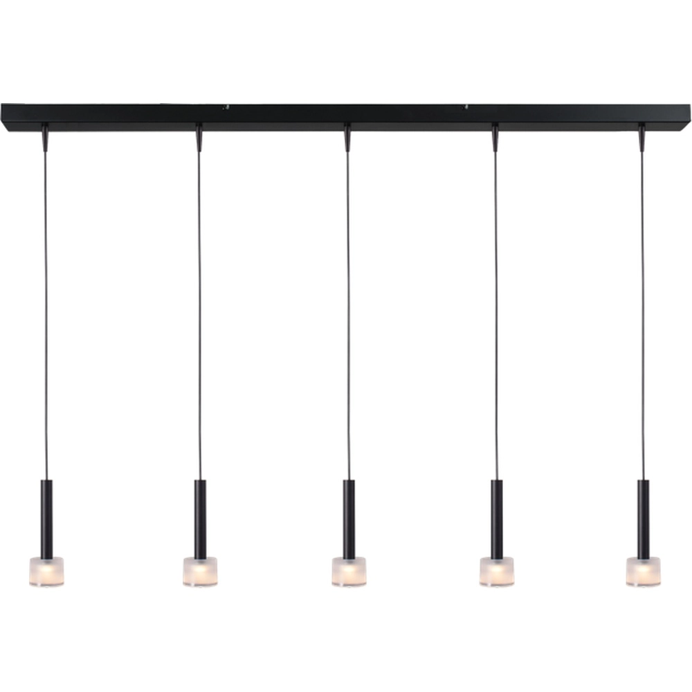 5-lichts hanglamp Fabro led - zwart