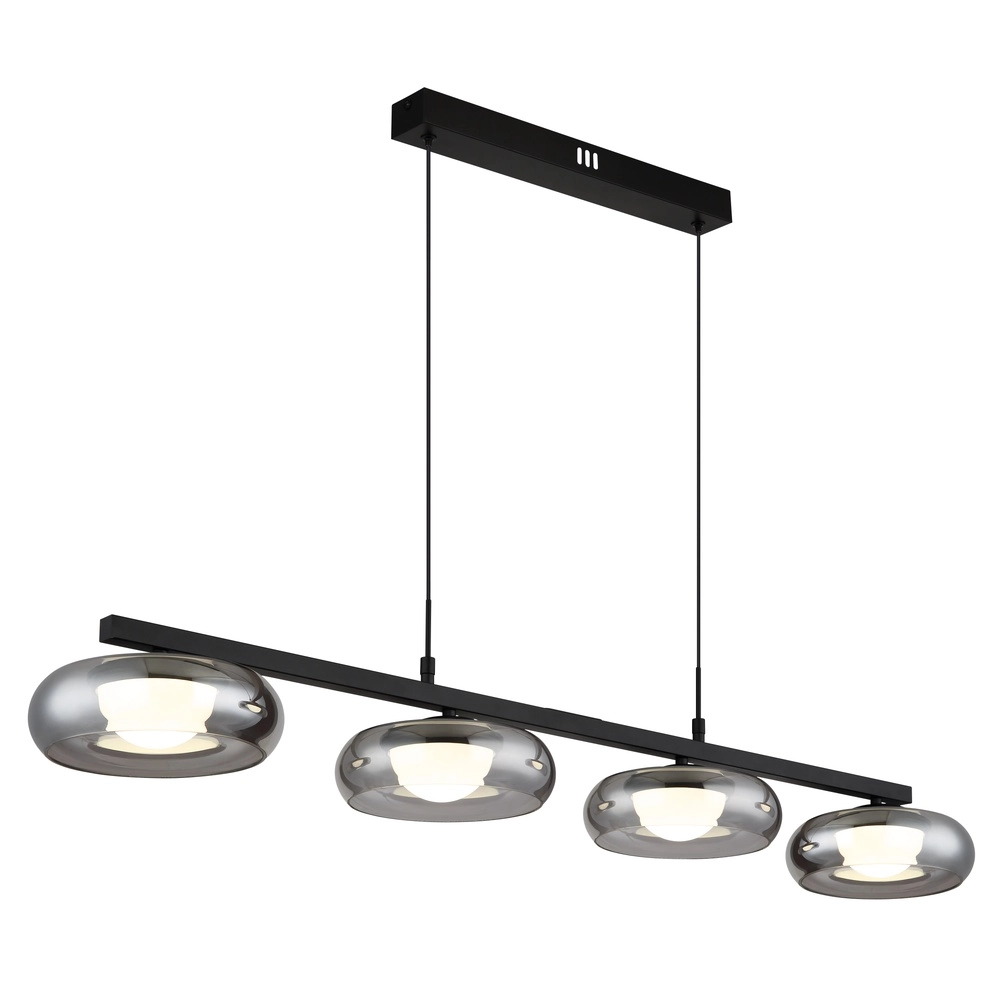Design hanglamp Carlene 4-lichts zwart