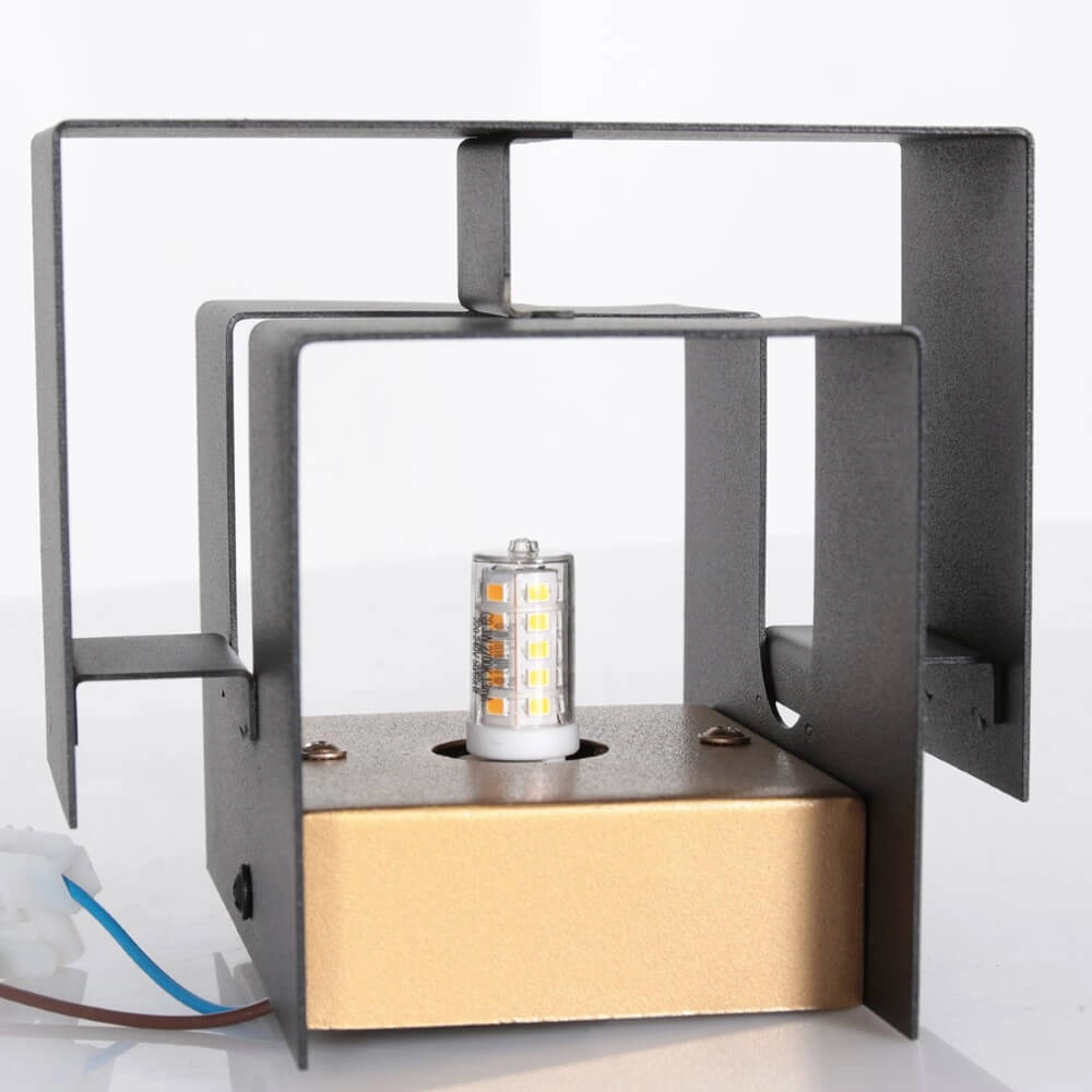 Zwarte wandspot Muro vierkant Steinhauer 8712746152708