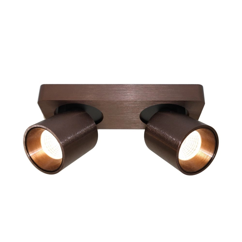 Led opbouwspot Laguna 2-lichts brons bruin Artdelight 8719831736010