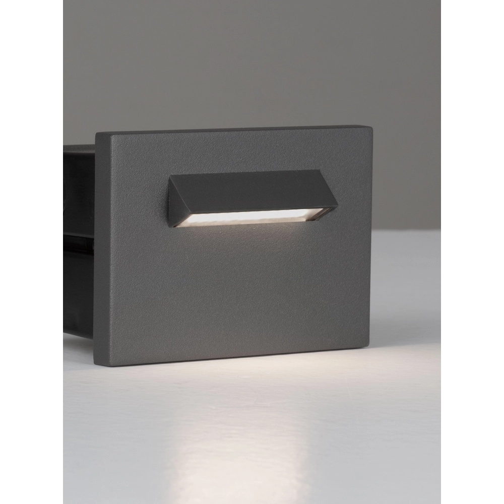 Inbouwlamp Recto voor wand donkergrijs Lyora 5212063504950