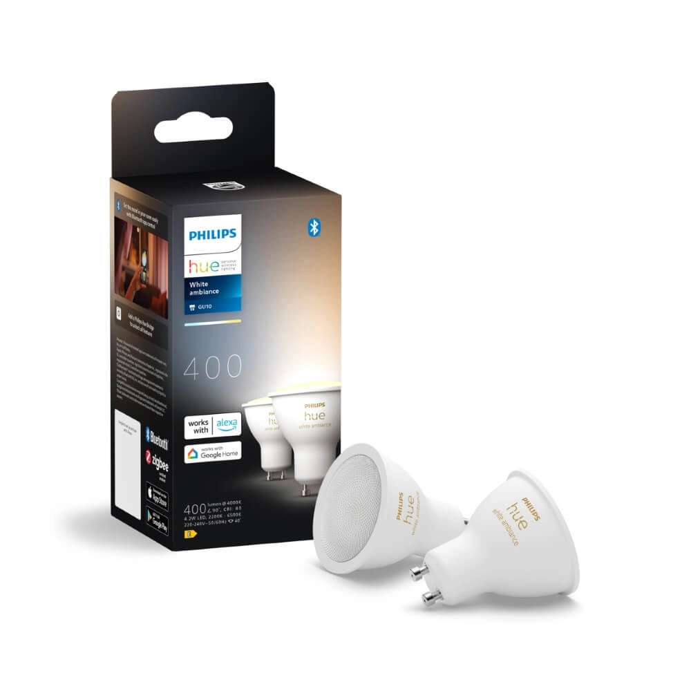 Lichtbron Hue GU10 - 4,2W - White Ambiance set van 2 Philips 8720169230033