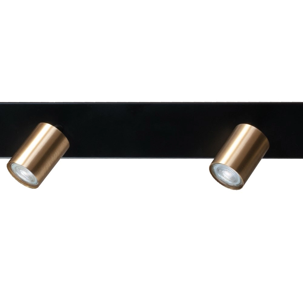 Plafondlamp zwart Bounce met 5 gouden spots Masterlight 8718121209296
