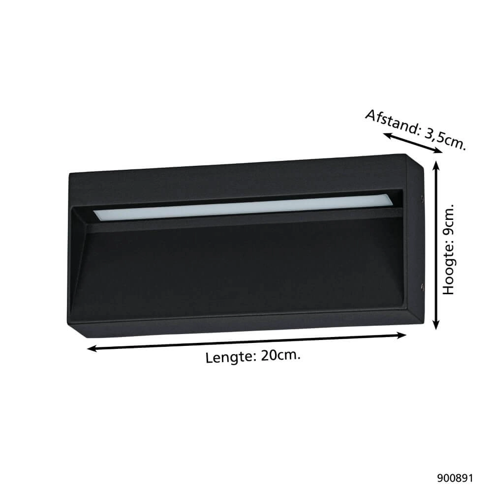 Zwarte trapverlichting Maruggio langwerpig - buiten Eglo 9008606264032