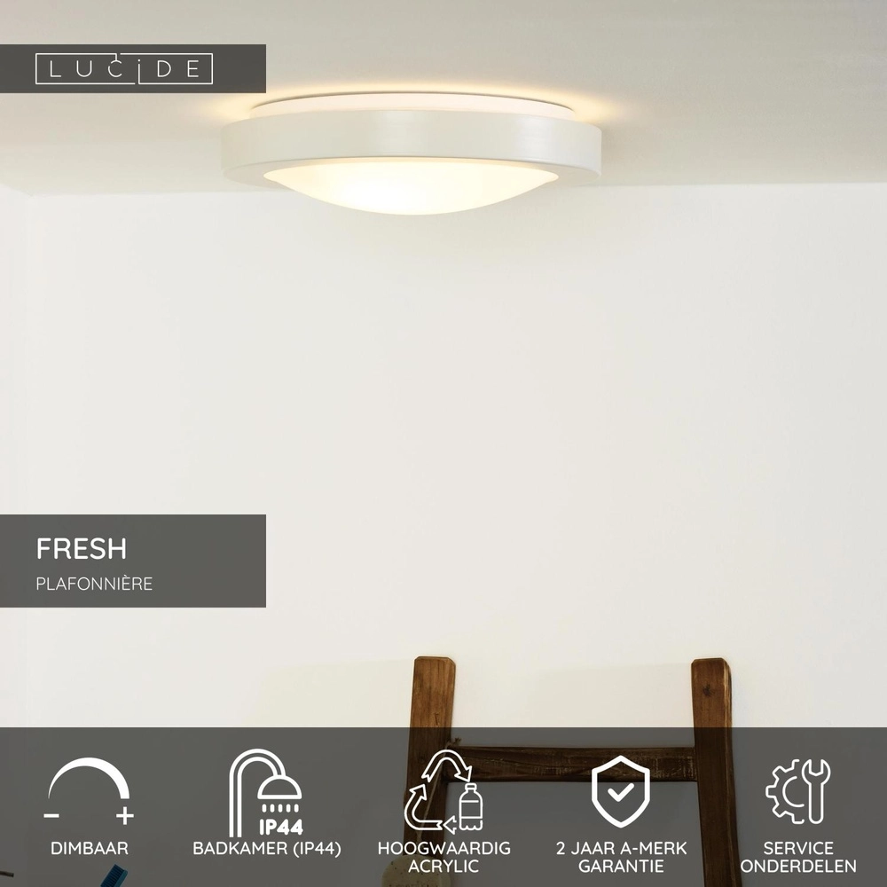 Plafonniere Fresh Ø 35cm wit Lucide 5411212790545