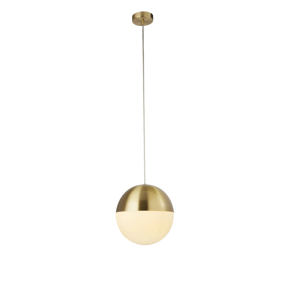 Design hanglamp Endor Ø 20cm goud en wit glas