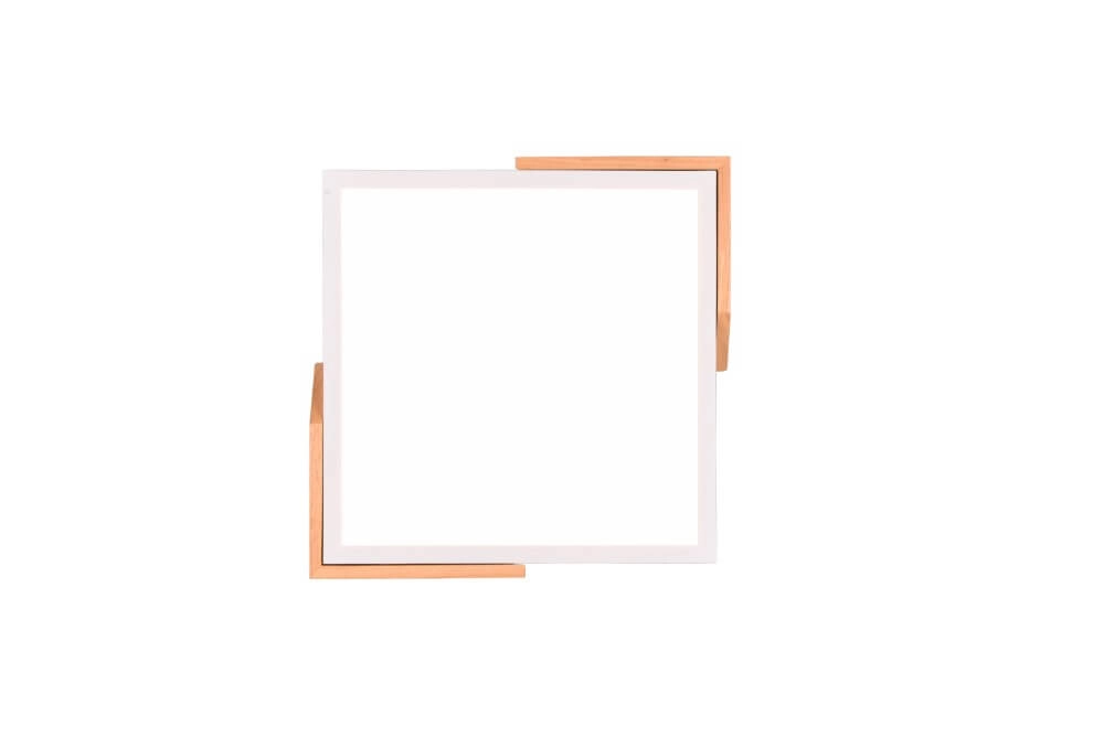 Witte led plafonnière Meta met hout Trio 4017807541366