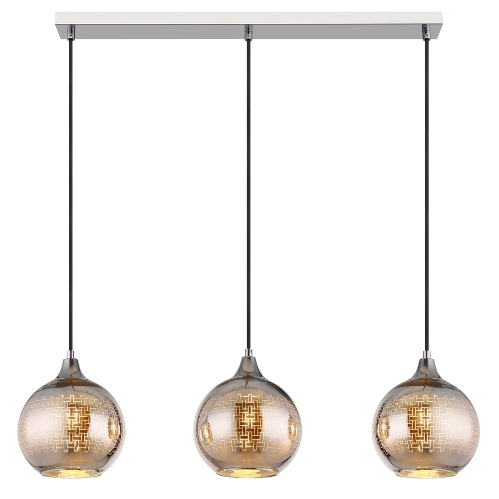 3-lichts hanglamp Lourdes wit Globo 9007371509072